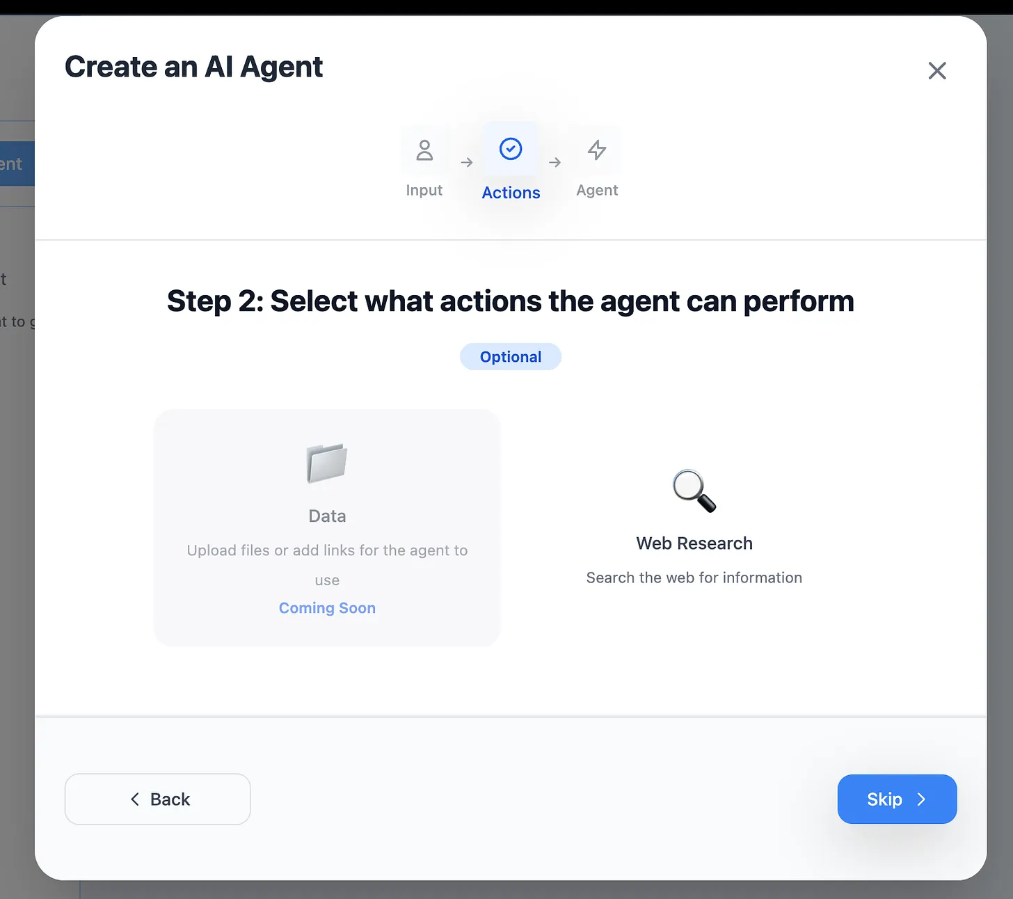 Modal Action Select